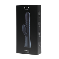 Czarny wibrator z króliczkiem z funkcją nabrzmiewania 23 cm wodoodporny IPX7 silikon