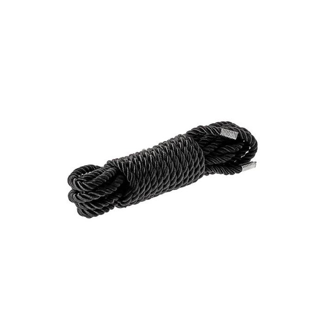 Jedwabista lina do bondage – shibari seria DELUXE czarna 5 metrów BDSM