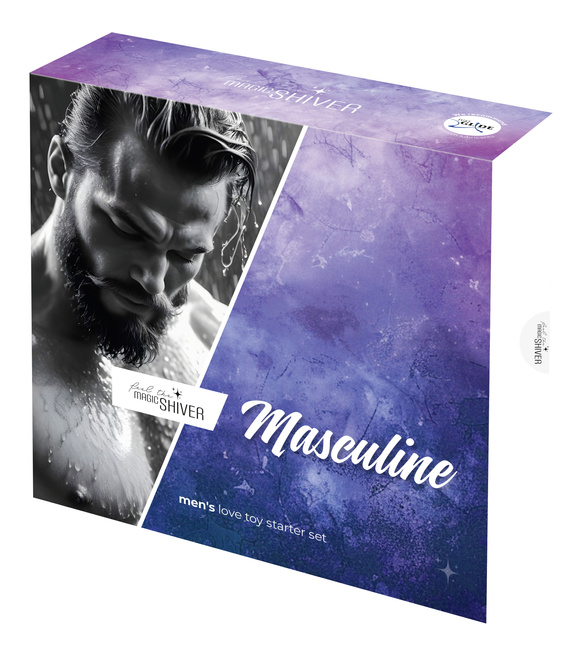 Męski zestaw - wibrujący masturbator, masturbator manualny, masażer prostaty i trzy pierścienie erekcyjne