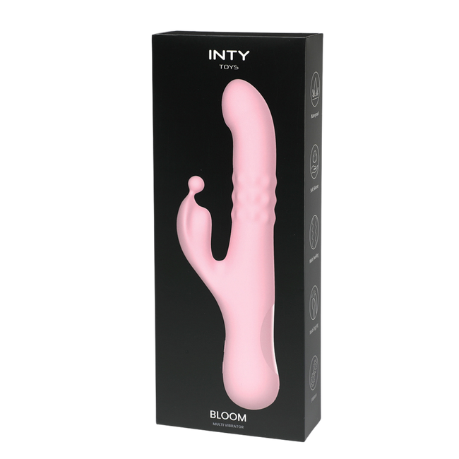 Wibrator wahadłowy z pierścieniem koralików i królikiem z łezką, wodoodporny IPX7, dł. 24 cm