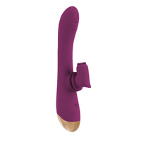 Purpurowy spryciarz – Silny wibrator z wahadłowym stymulatorem łechtaczki z delikatną szczoteczką