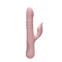 Wibrator posuwisty z pierścieniem koralików i królikiem, wodoodporny IPX7, dł. 24 cm
