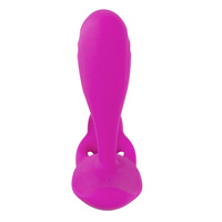 Uśmiech na spacerze – wibrator spacerowy, domajtkowy z dużą rowkowaną główką do punktu G i stymulatorem łechtaczki