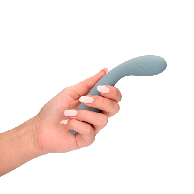 Poręczny akrobata – nieduży, bardzo elastyczny wibrator do punktu G, z główka, 18 cm, wkładane 12 cm, płynny silikon