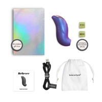 Francuski pocałunek 1 - luksusowy soniczny stymulator łechtaczki z języczkiem, kolor opalizującego granatu, HiTech, silikonowy + gra erotyczna w pakiecie