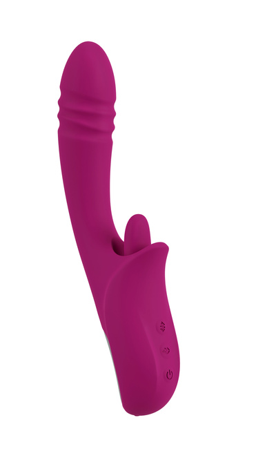 Purpurowy pieprznik – wibrator posuwisty do punktu G z liżącym królikiem do łechtaczki, 22,5 cm