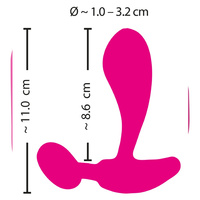 Uśmiech na spacerze – wibrator spacerowy, domajtkowy z dużą rowkowaną główką do punktu G i stymulatorem łechtaczki