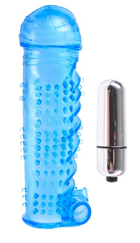 Nakładka pogrubiająca na penisa z wibrującym bulletem