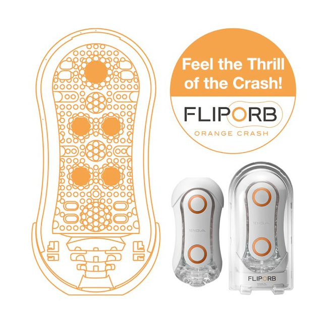WYCOFANE ZE SPRZEDAŻY Masturbator Orange Crash TENGA Flip