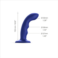 Francja-elegancja - luksusowe wibrujące dildo do punktu G z podwójnym pulsatorem membranowym, na przyssawkę, 13 cm, kolor nocny granat, silikonowe