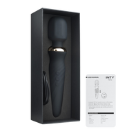 Mocny, czarny wibrator typu różdżka WAND, 25 trybów wibracji, IPX6, długość 23 cm 