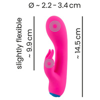 Malinowy król – wibrator z króliczkiem do silnej stymulacji pochwy i łechtaczki, 2 silniczki, 10 trybów pracy, 14,5 cm