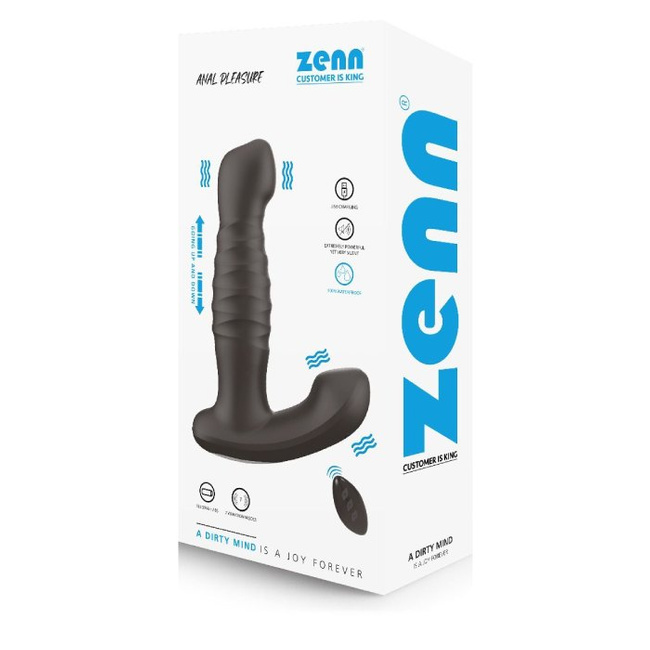 Tylne wejście silikonowy masażer prostaty z wibrującą główką, wibrującym stymulatorem krocza i ruchem posuwistym push, sterowany pilotem