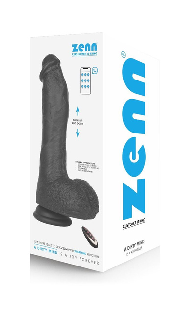 Super realistyczne wibrujące i posuwiste dildo sterowane aplikacją z funkcją grzania 22 cm