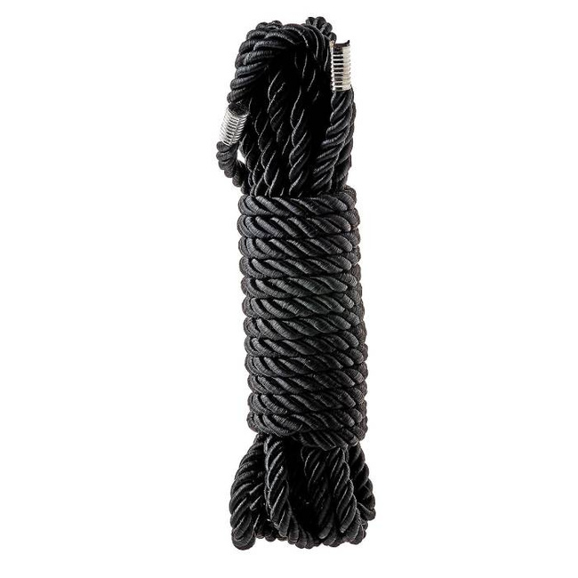 Jedwabista lina do bondage – shibari seria DELUXE czarna 5 metrów BDSM