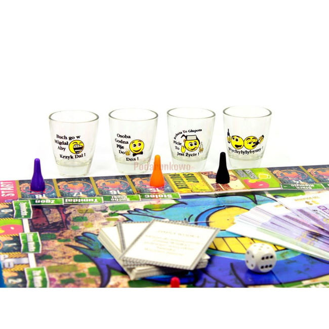 Zabawna gra towarzyska alkoholowa żulobiznes w zestawie kieliszki