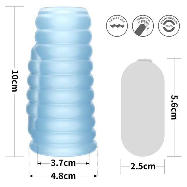 Nakładka, pierścień erekcyjny z wibracjami na penisa Wave Knights Ring niebieski