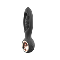 Tylne wejście - prosty łatwy do włożenia silikonowy wibrator analny z elastyczną pętlą i wygodnym uchwytem