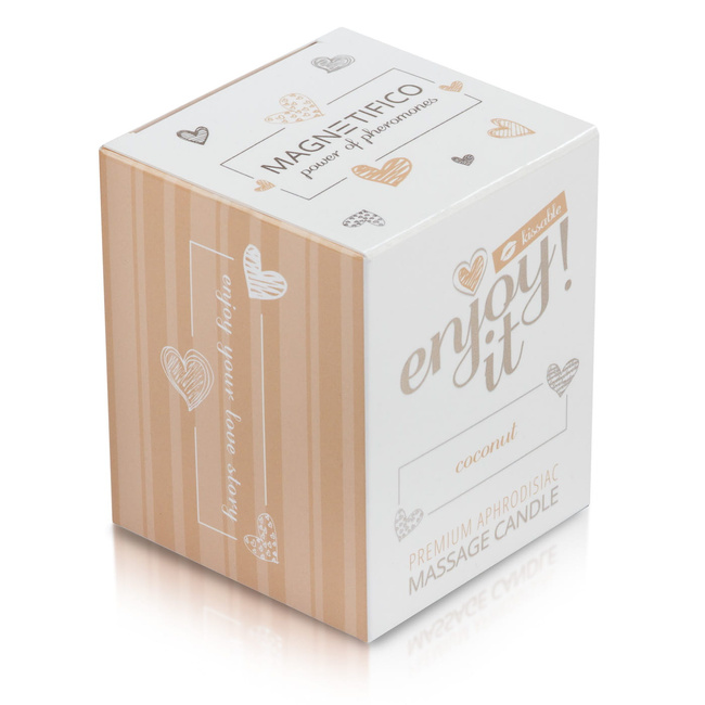 Świeca do masażu z feromonami o zapachu kokosa - 70ml  świeczka