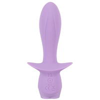 Liliowy pieszczoch - mini wibrator waginalny i analny, z kotwicą, świecący kryształ, 13,6 cm, Cuties 4 generacji