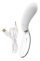 Hybrydowy, szklano-silikonowy, wygięty wibrator z podświetleniem LED