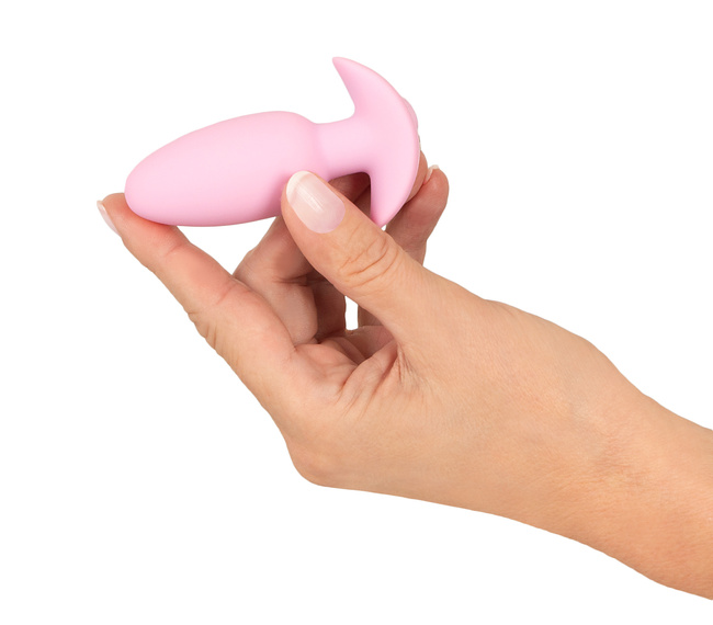 Wibrujący pieszczoch analny Cuties. Gładki, o zmiennej grubości, , kolor różowy, silikon