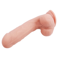 Super realistyczne dildo dwuwarstwowe, silna przyssawka, naturalne w dotyku, 20 cm, TPE