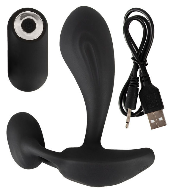 Silikonowy, dwusilnikowy, spacerowy masażer prostaty i krocza na pilota