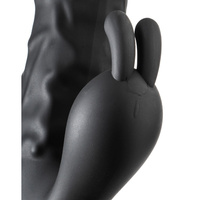 Sensual - Jurny Maks: luksusowy, realistyczny wibrator z królikiem do łechtaczki, z cyfrowym wyświetlaczem, hebanowa czerń, silikon, 24 cm