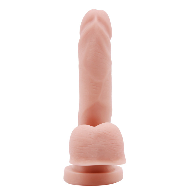 Super realistyczne dildo dwuwarstwowe, silna przyssawka, naturalne w dotyku, 15 cm, TPE