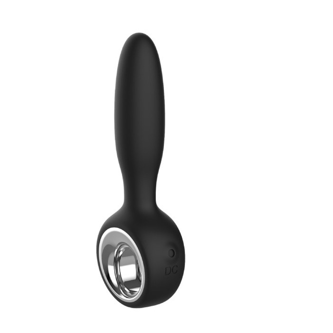 Tylne wejście – proste wąskie wibrujące silikonowe dildo analne z wygodnym uchwytem