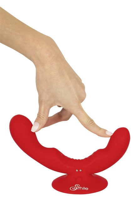 Uśmiechnięty wibrator waginalno-analny z przyssawką, 9 trybów wibracji, wodoodporny, silikon