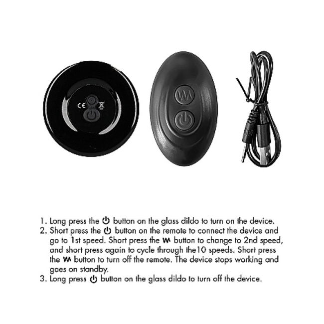 Wibrator szklany korek analny z wibracjami Starter plug na pilota