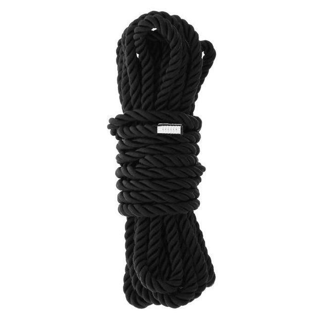 Jedwabista lina do bondage – shibari seria DELUXE czarna 5 metrów BDSM