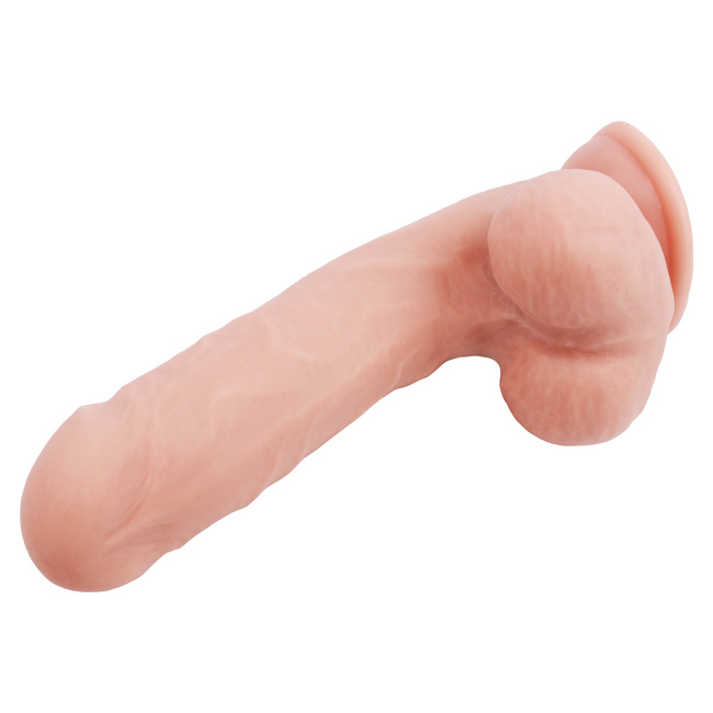Super realistyczne dildo dwuwarstwowe, silna przyssawka, naturalne w dotyku, 20 cm, TPE