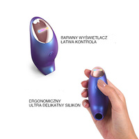 Francuski pocałunek 1 - luksusowy soniczny stymulator łechtaczki z języczkiem, kolor opalizującego granatu, HiTech, silikonowy + gra erotyczna w pakiecie