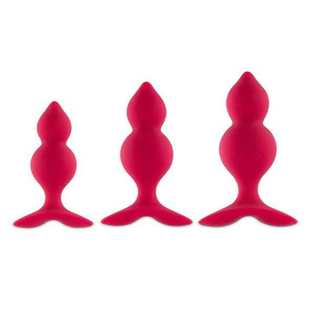 Zestaw 3 różowych korków analnych w różnych rozmiarach