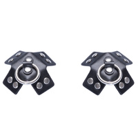 Nakładki naklejki na sutki. W kształcie czarnych skórzanych krzyży z metalowymi nitami i ringami, 2 sztuki