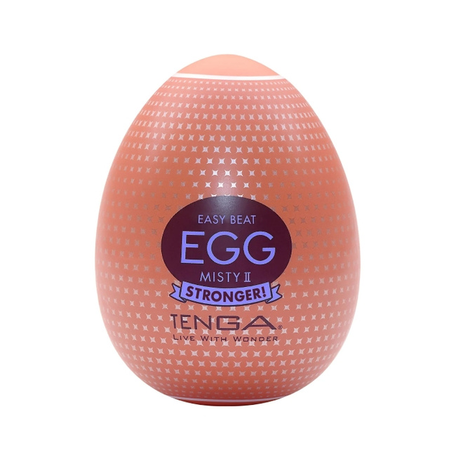 Nocny drift II - masturbator jajko Tenga EGG Misty II z frezami w kształcie piramidek tworzących fale na wewnętrznej powierzchni, seria Hard Boiled (STRONGER)