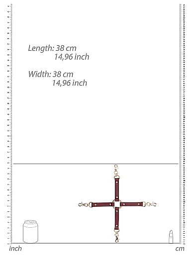 Krzyżak do łączenia ze skóry ekologicznej w kolorze burgund