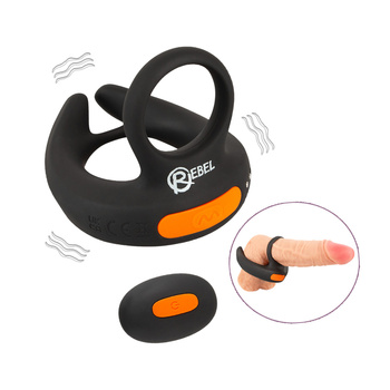 Pieszczoch jajeczny – wibrujący ring Ø 4,6 cm do jąder i moszny, ring erekcyjny Ø 3,4 cm i na pilota