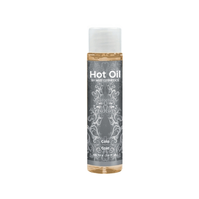 Olejek do masażu i gry wstępnej, aromat COLA, zawiera ekstrakt z żeń-szenia, efekt HOT rozgrzewający, jadalny, bez cukru, bez glutenu, 100% wegański, 100 ml
