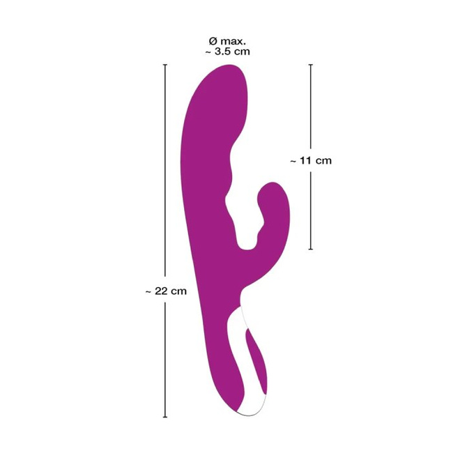 Purpurowy Monarcha – rozgrzewający wibrator z królikiem i dwoma silnikami.