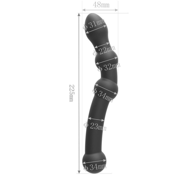 Dwustronne dildo do stymulacji punktu G i anusa – rozmiar XXXL (22,5 cm)