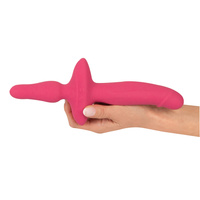 2w1 dwustronny wibrator 13,5 cm i korek analny 8,5 cm, 2 silniki, silikon, wodoodporny IPX7