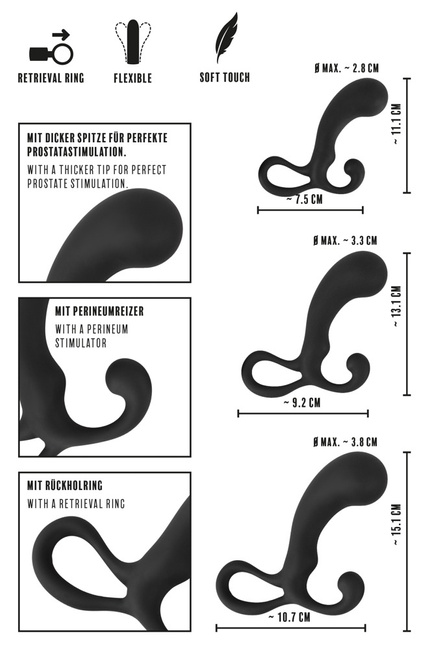 Zestaw 3 korków analnych  masażerów prostaty