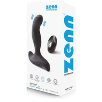 Tylne wejście - wygięty wibrujący silikonowy masażer prostaty o karbowanej powierzchni sterowany pilotem