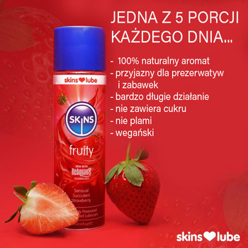 Jadalny żel ZMYSŁOWA TRUSKAWKA, do seksu oralnego, waginalnego i analnego, naturalne aromaty, na bazie wody, 130 ml