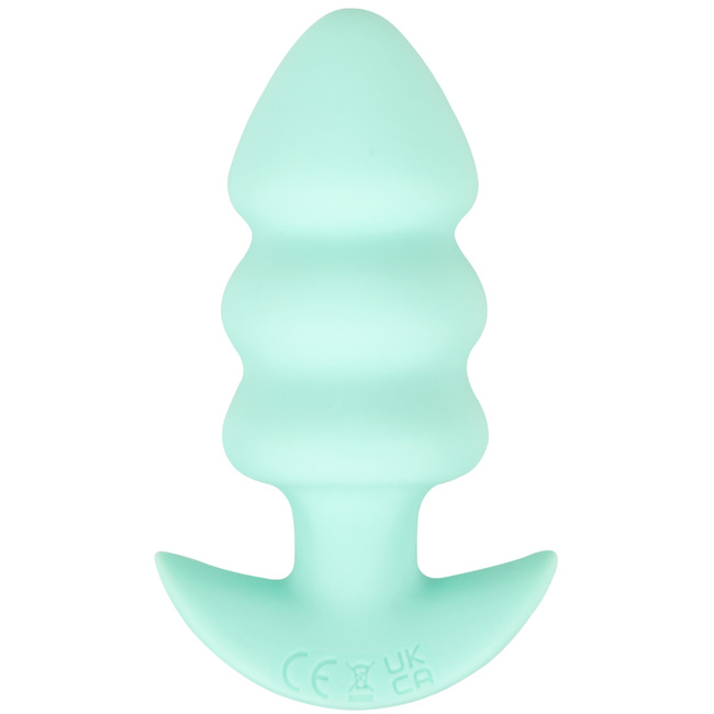 Wibrujący pieszczoch analny Cuties. Trzy stymulujące części, o zmiennej grubości, kolor zielony, silikon