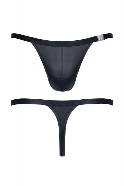 Czarne rozpinane stringi